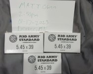 Reduced price WTS: 60 ROUNDS OF RAS 5.45X39 60 GR FMJ AMMO