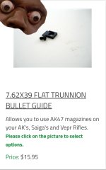 WTB Saiga 7.62x39 flat trunnion bullet guide