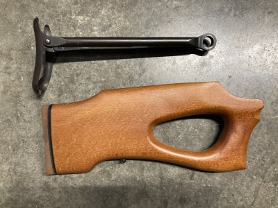 NK Underfolder stock, Hungarian thumbhole stock, Chinese FCG