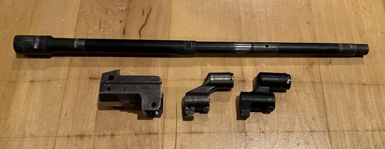 FB Radom 7.62x39 barrel, AK100 gas block, East German Cast Gas Block, EG rear sight block trade