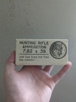 Vintage soft point Russian 7.62x39 500 rounds(25 packs of 20)