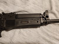Polymer M-Lok Handguard fitted to Kr9