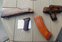 (WTS) 30rds Ak47 bakelite mag with trench art and surplus Romanian Ak47 stock set with American made dong. $220 shipped.